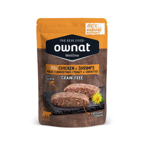 OWNAT Wetline 85g Grain Free ((Chicken & Shrimps)) 無穀物主食濕包 放牧雞肉+鮮蝦 85克 (57003) 